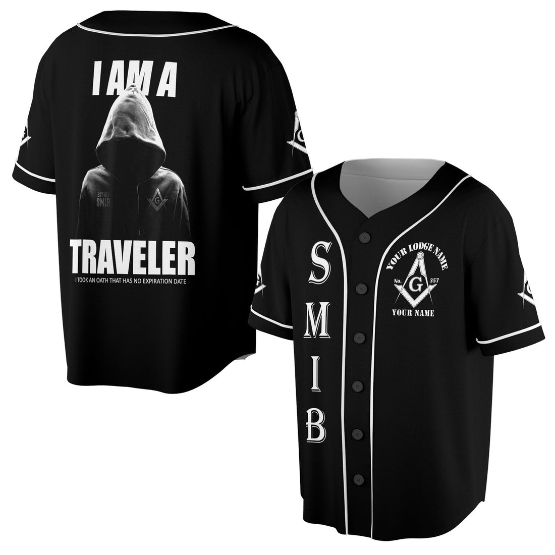 Masonic I Am A Traveler SMIB Freemason Baseball Jersey S-5XL