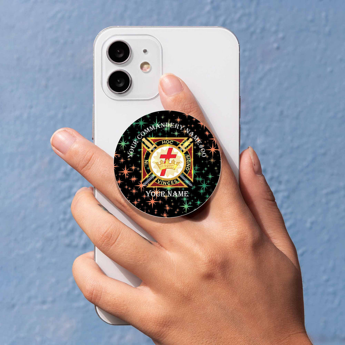 Customized Knights Templar Symbol Masonic Hologram PopSocket - FUKAMASONIC