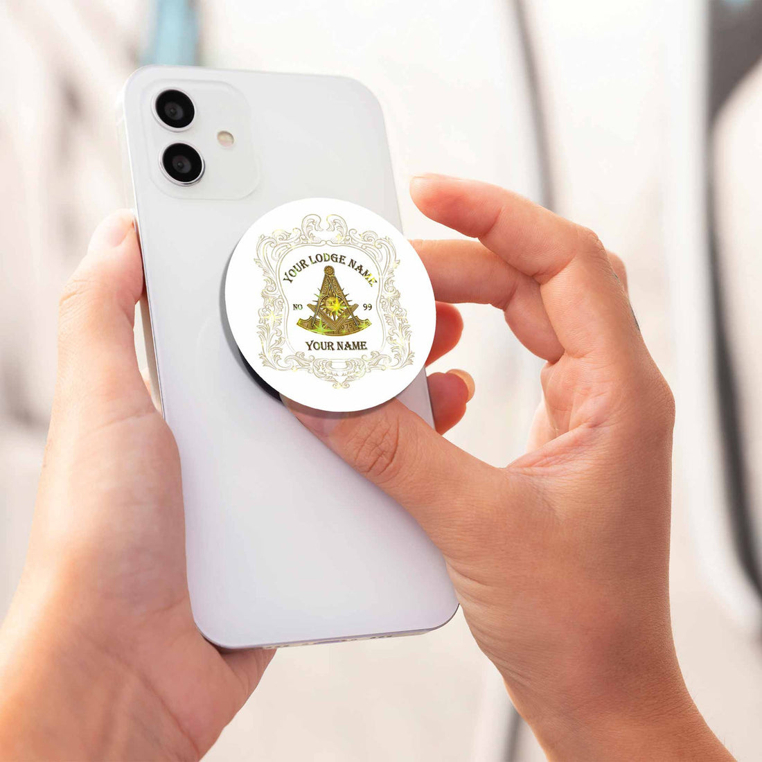 Customized Masonic Past Master Symbol Hologram PopSocket - FUKAMASONIC