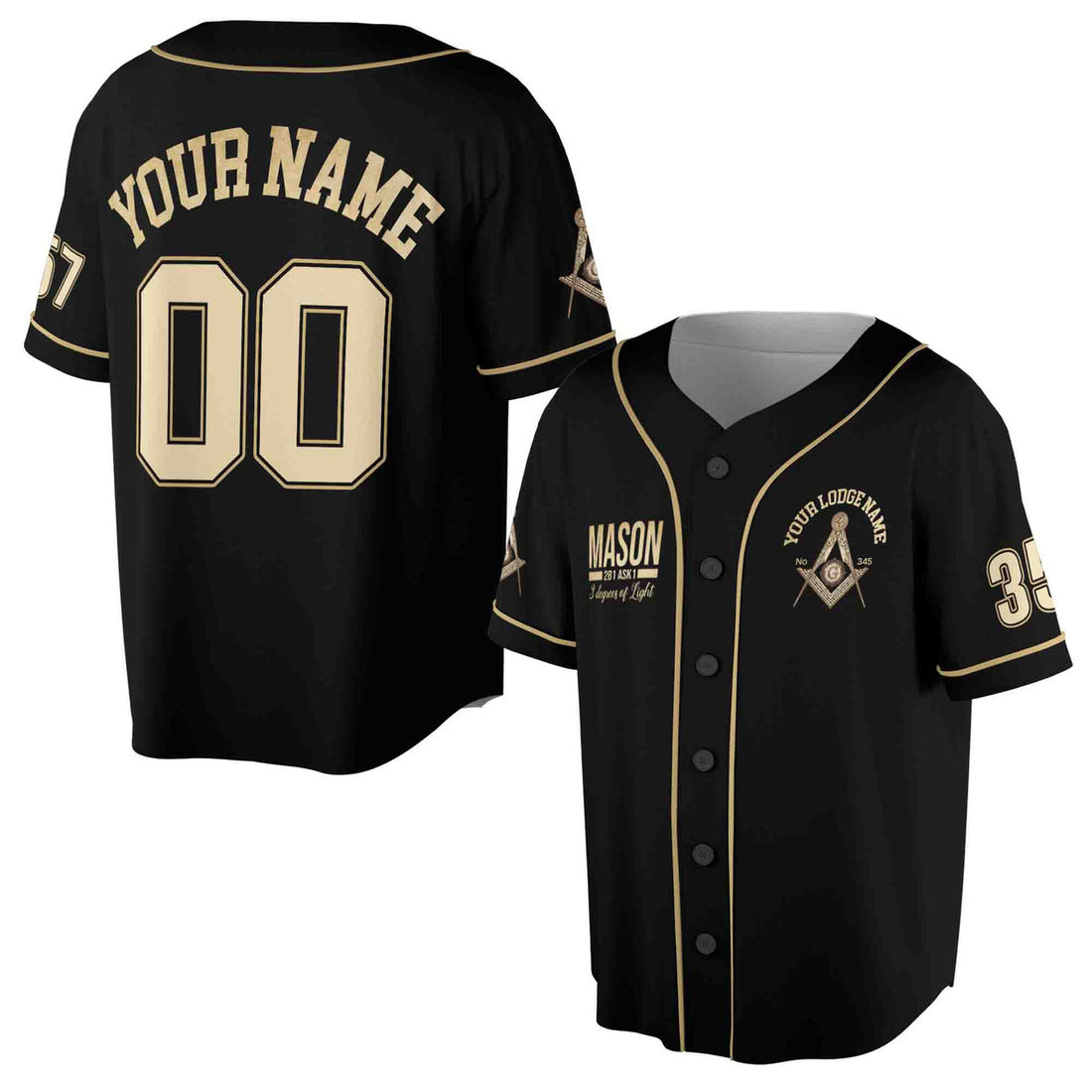 Custom Name Freemasonry 2B1 Ask1 Mason 3D Baseball Jersey Size S-5XL