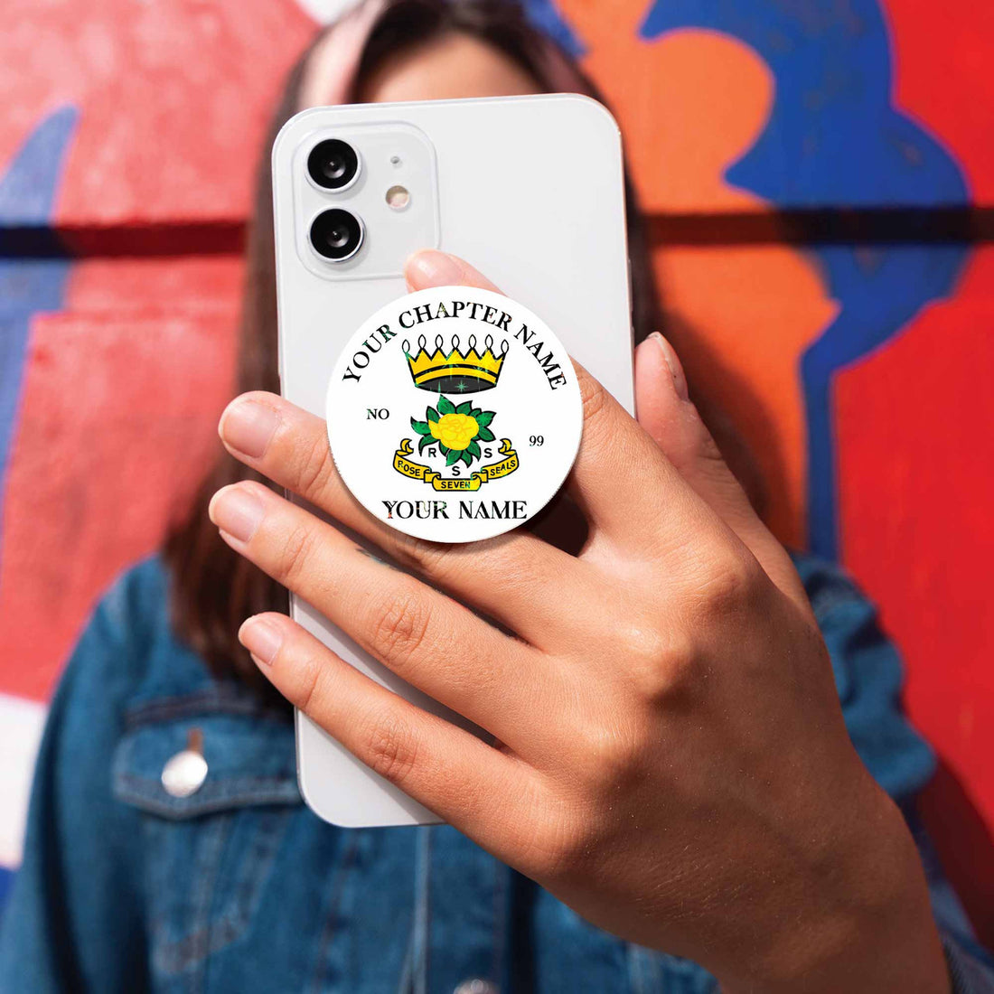 Customized Rose of Seven Seals Symbol Masonic PopSocket - FUKAMASONIC