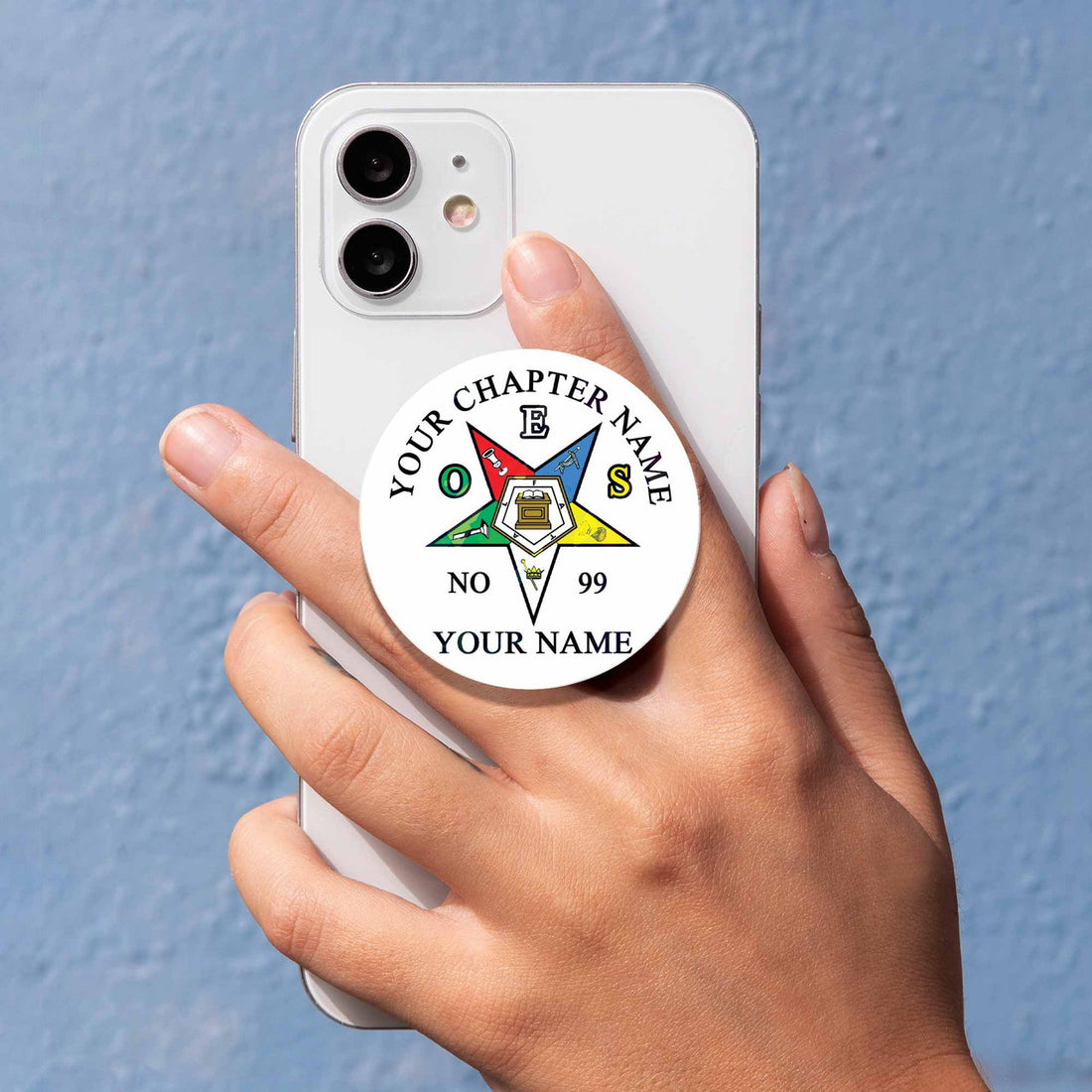 Customized OES Eastern Star Symbol Masonic Hologram PopSocket - FUKAMASONIC