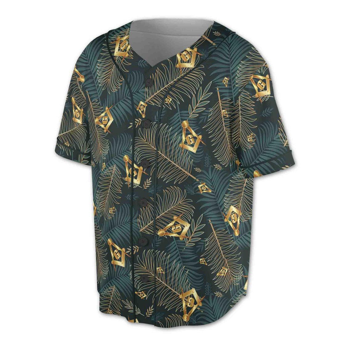 Customize Masonic Master Mason Tropical Palm Leafs Baseball Jersey S-5XL