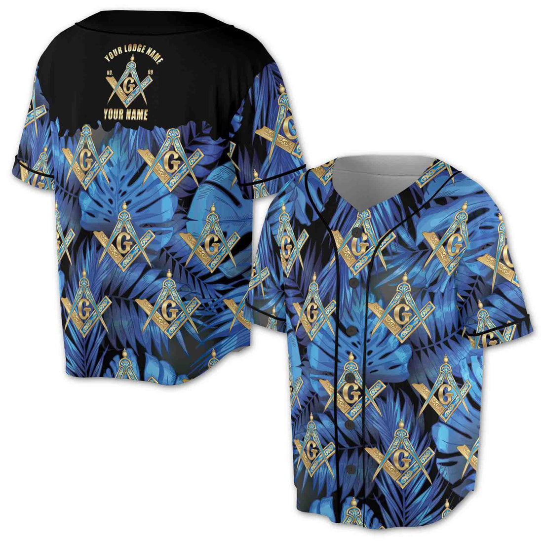 Custom Personalized Freemasonry Master Mason Tropical Palm Tree Baseball Jersey S-5XL