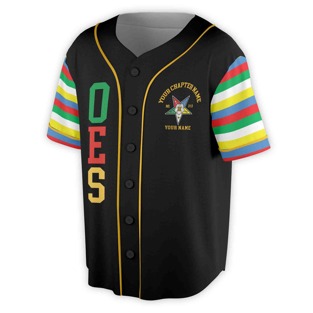 Custom Name Chapter Order of the Eastern Star Masonic OES Unisex Baseball Jersey S-5XL