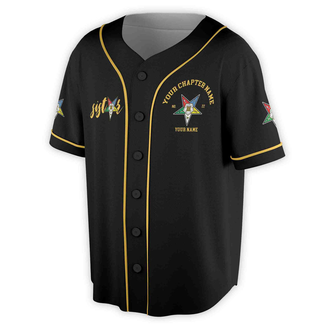 Custom Name Chapter Name OES Sistars Order Of The Eastern Star Baseball Jersey