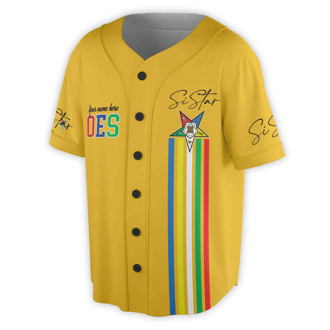 Custom Name Chapter Name Order of the Eastern Star Sistar OES AF&AM Unisex Baseball Jersey S-5XL - FUKAMASONIC