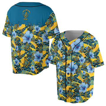 Personalized Masonic Freemason Tropical Floral Baseball Jersey S-5XL