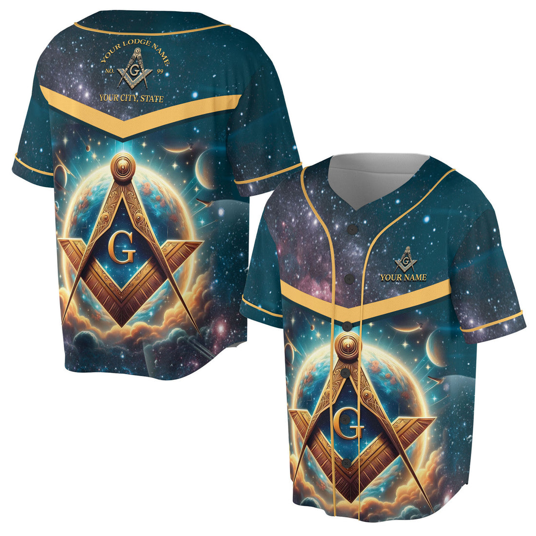Personalized Freemasonry Mason Galaxy Baseball Jersey S-5XL