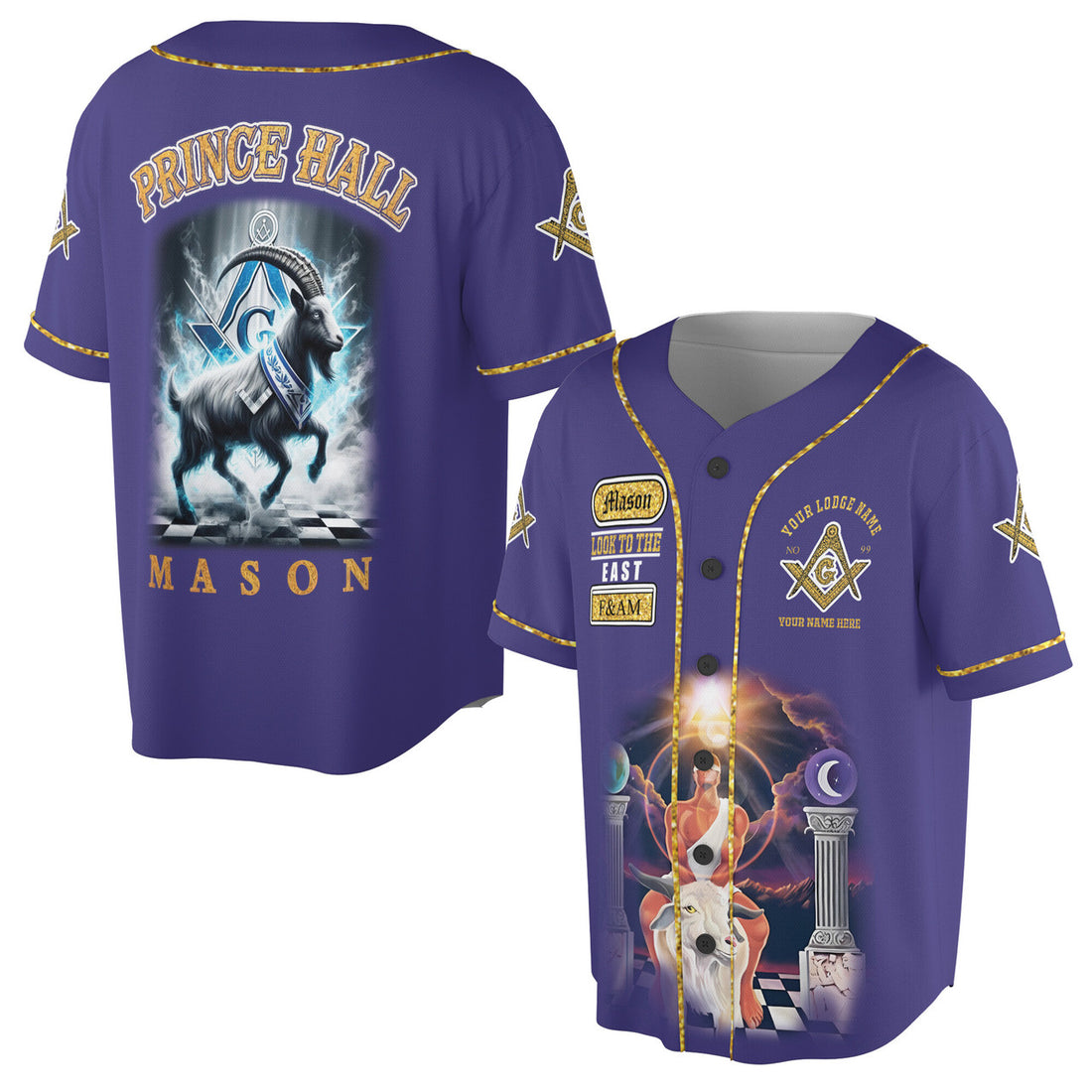 Freemason Prince Hall Masonic Medieval Astral Baseball Jersey S-5XL