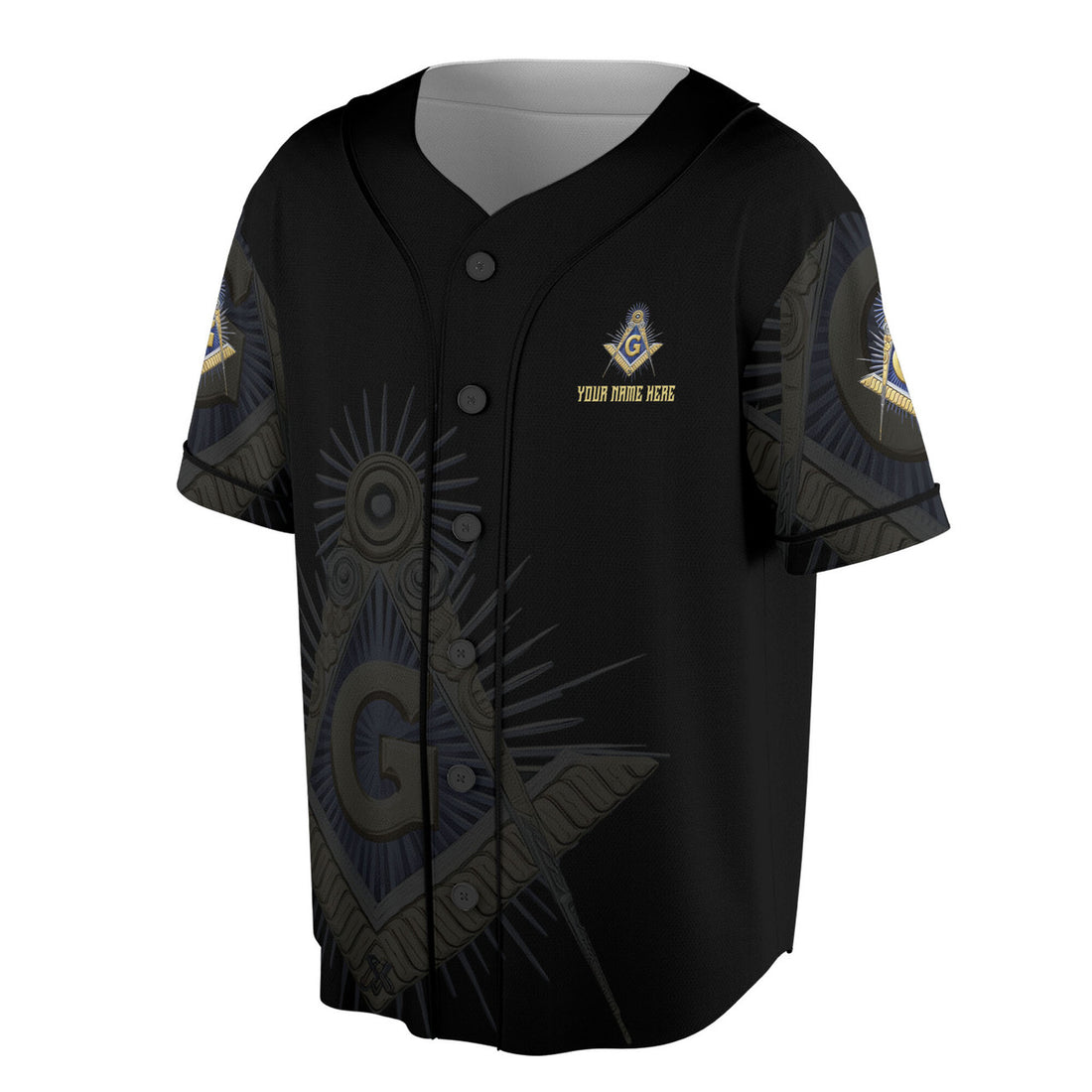 Personalized Freemasonry Master Mason Golden Baseball Jersey S-5XL