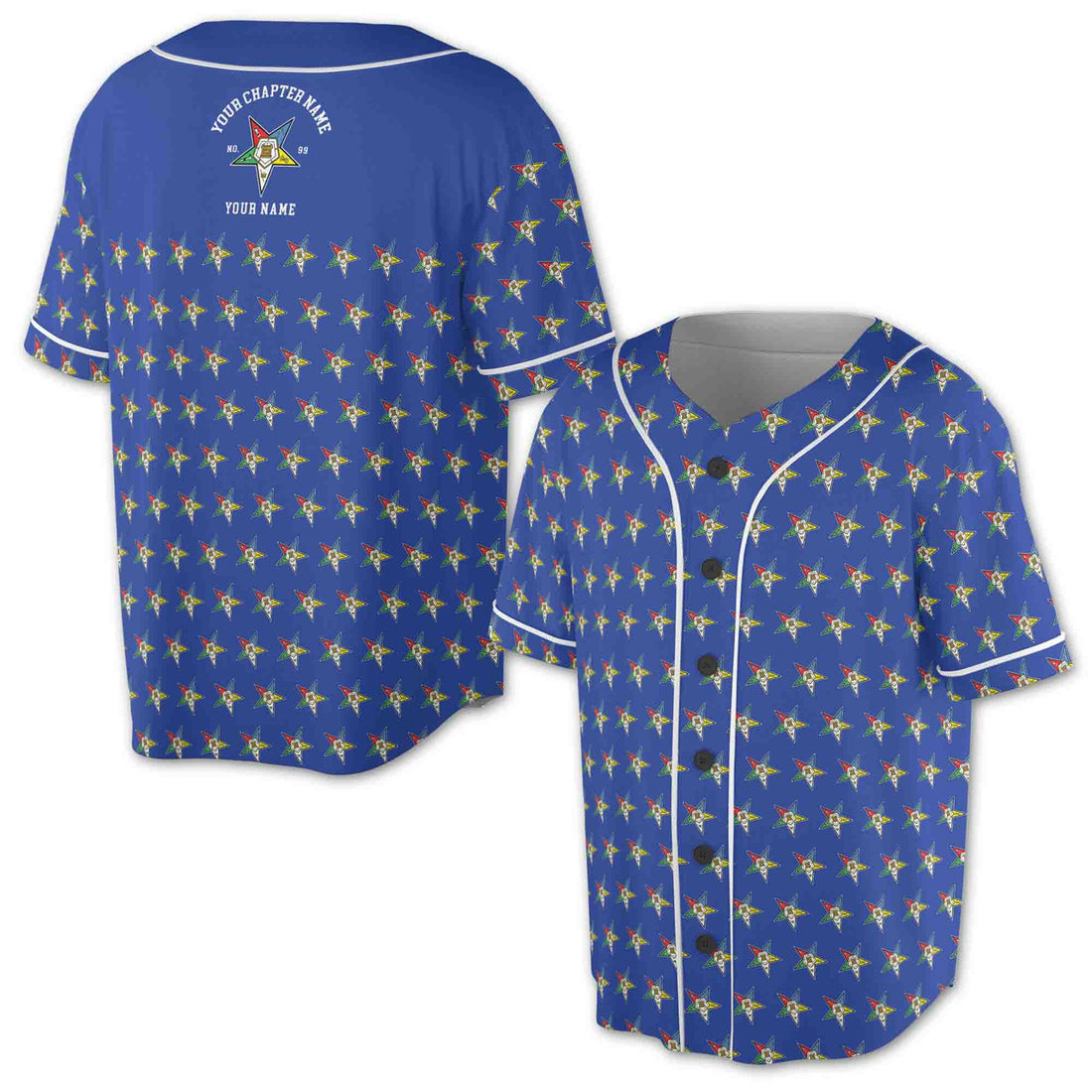 Custom OES Order of The Eastern Star Masonic Multi-color Baseball Jersey S-5Xl