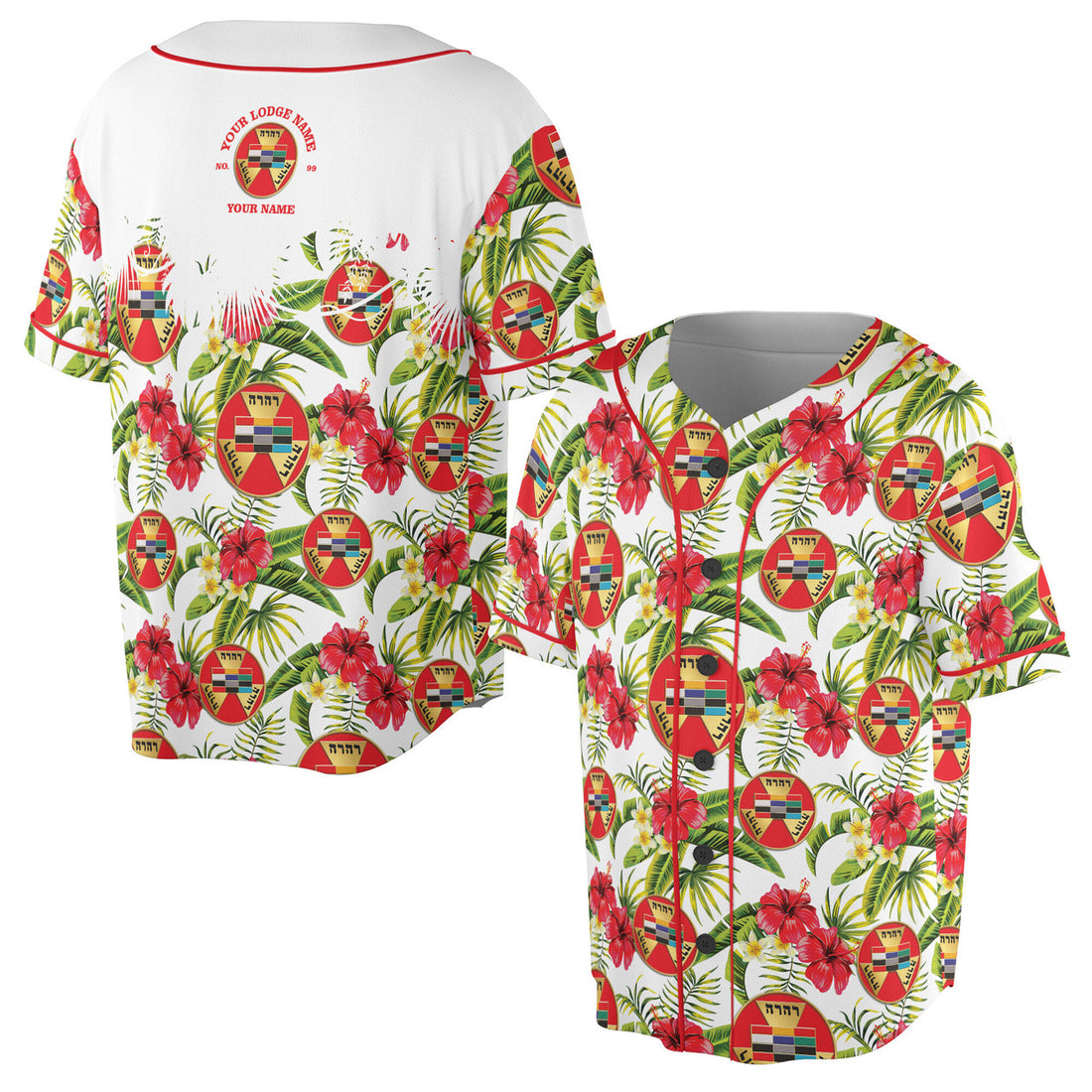 Personalized Royal Arch Masonic Tropical Tree Baseball Jersey S-5XL