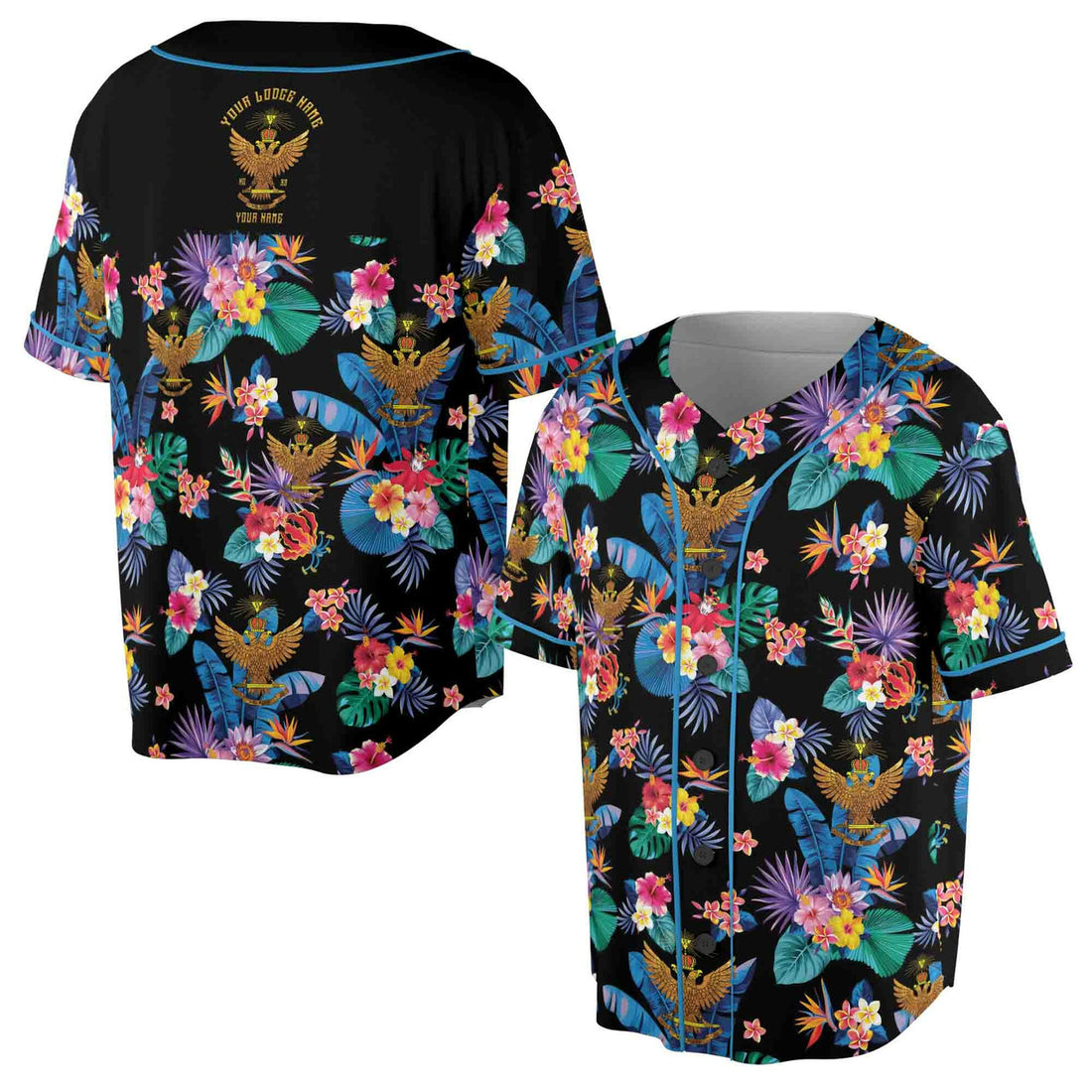 Customized Scottish Rite 32 Tropical Floral Baseball Jersey S-5XL