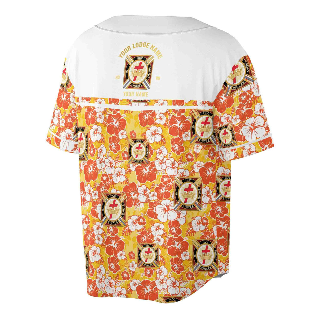 Customized Knights Templar Commandery Masonry Floral Baseball Jersey S-5XL
