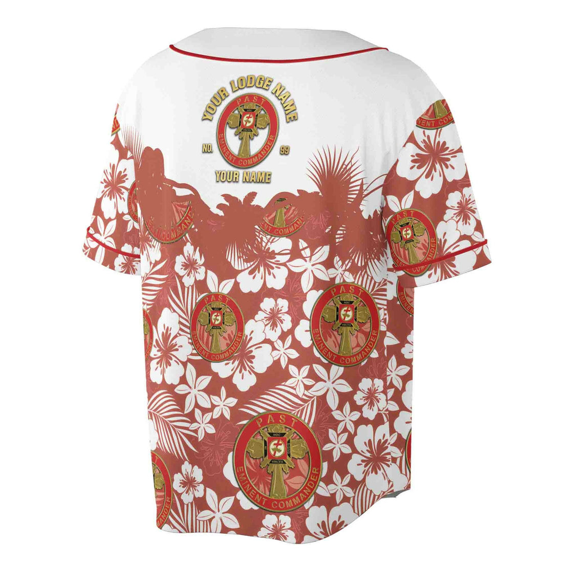 Custom York Rite Knights Templar Past Eminent Commander Masonry Baseball Jersey S-5XL