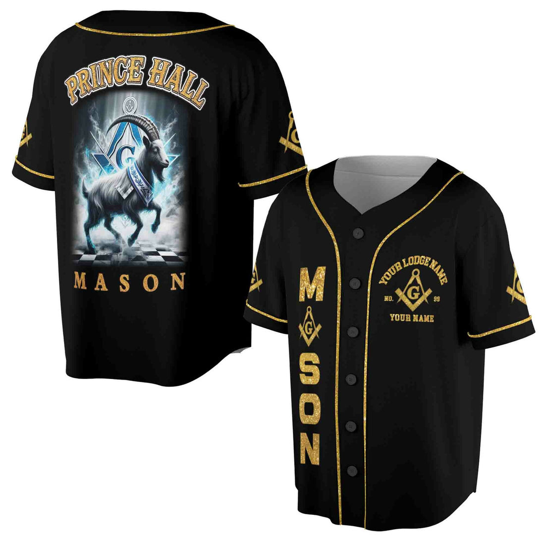 Personalized Freemason Prince Hall Custom Baseball Jersey S-5XL