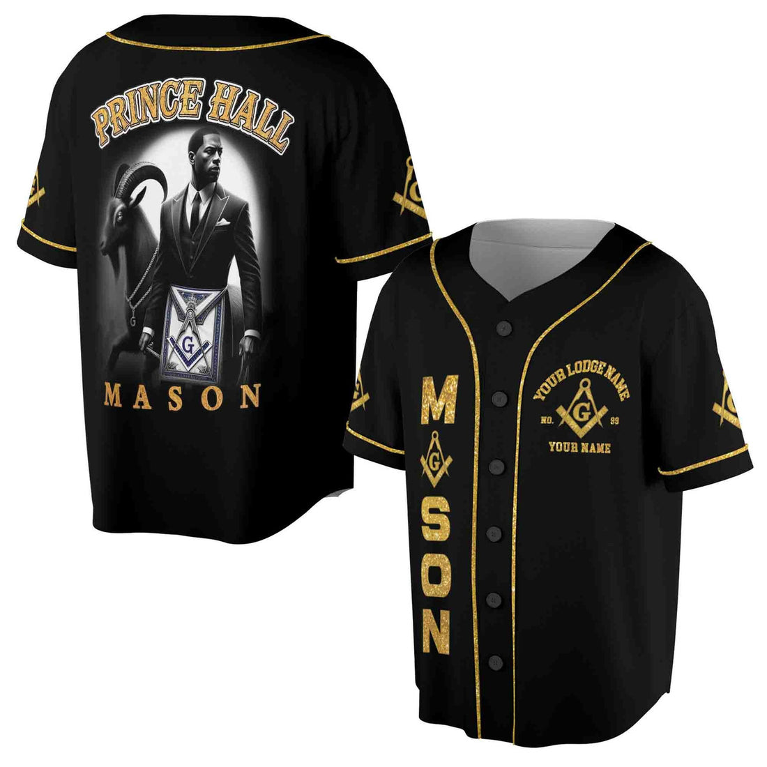 Customized Masonic PHA Riding The Goat Baseball Jersey S-5XL