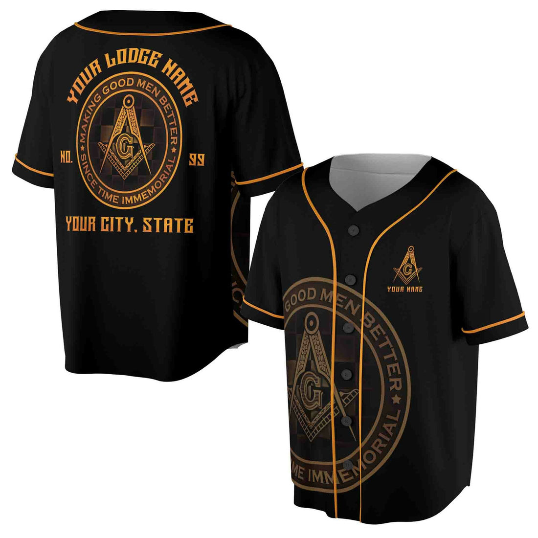 Personalized Making Good Men Better Masonic Lodge Baseball Jersey S-5XL