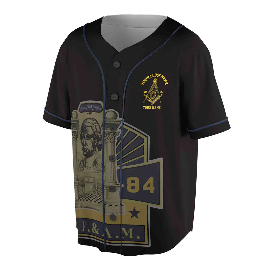 Customized PHA Prince Hall Masonry F.&A.M. Baseball Jersey S-5XL