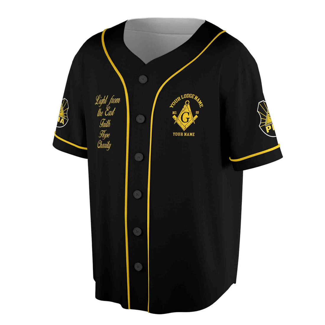 Personalized Light From East Prince Hall Mason 357 Baseball Jersey S-5XL