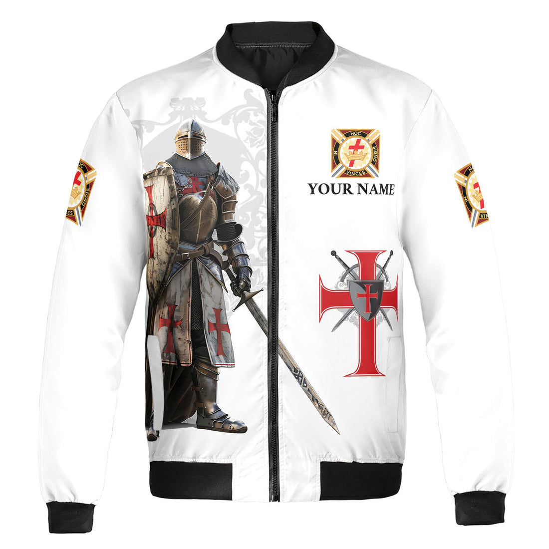 Customized Commandery Sir Knight Freemasonry Knights Templar Bomber Jacket S-5XL - FUKAMASONIC