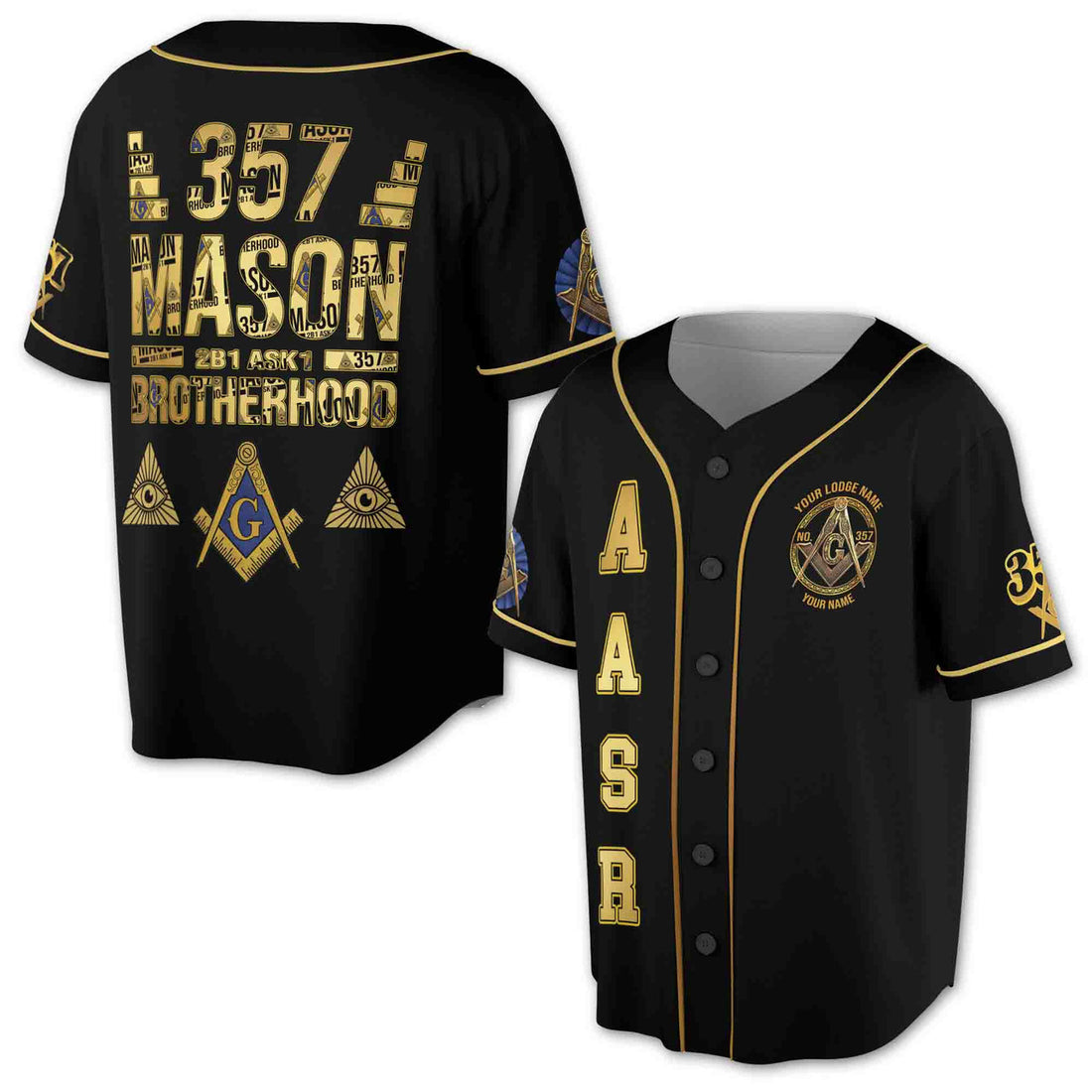 Custom Name Freemason 357 Brotherhood AASR Baseball Jersey S-5XL