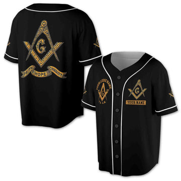 Customize Freemason Lodge Name, Number, Name Custom Baseball Jersey S-5XL
