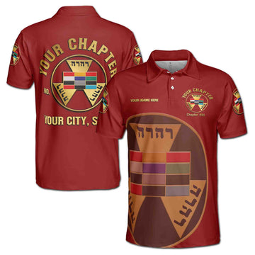 Custom Name Royal Arch Past High Priest York Rite Masons Men's Polo Shirt S-5XL - FUKAMASONIC