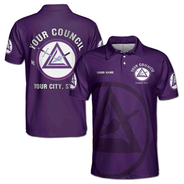 Customize Name Council Royal and Select Masters Freemasonry Men's Polo Shirt - FUKAMASONIC