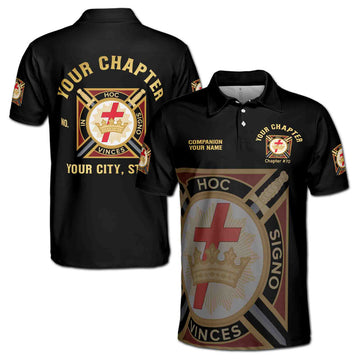Customize Name Chapter Masonic Knights Templar Freemasonry Men's Polo Shirt - FUKAMASONIC
