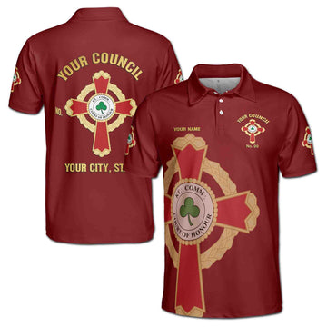 Customize Name Knights Templar Commander Court of Honor Men's Polo Shirt S-5XL - FUKAMASONIC