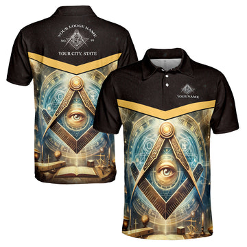 Personalized Master Mason Freemasonry Mystic Men's Polo Shirt S-5XL - FUKAMASONIC