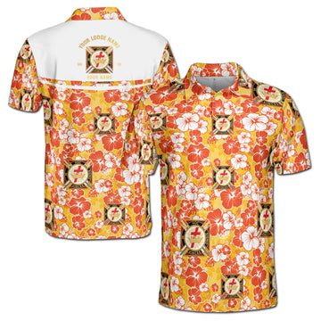 Customized Knights Templar Commandery Masonry Floral Men's Polo Shirt S-5XL - FUKAMASONIC