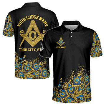 Customized Blue Lodge Master Mason Mansonic Men's Polo Shirt S-5XL - FUKAMASONIC
