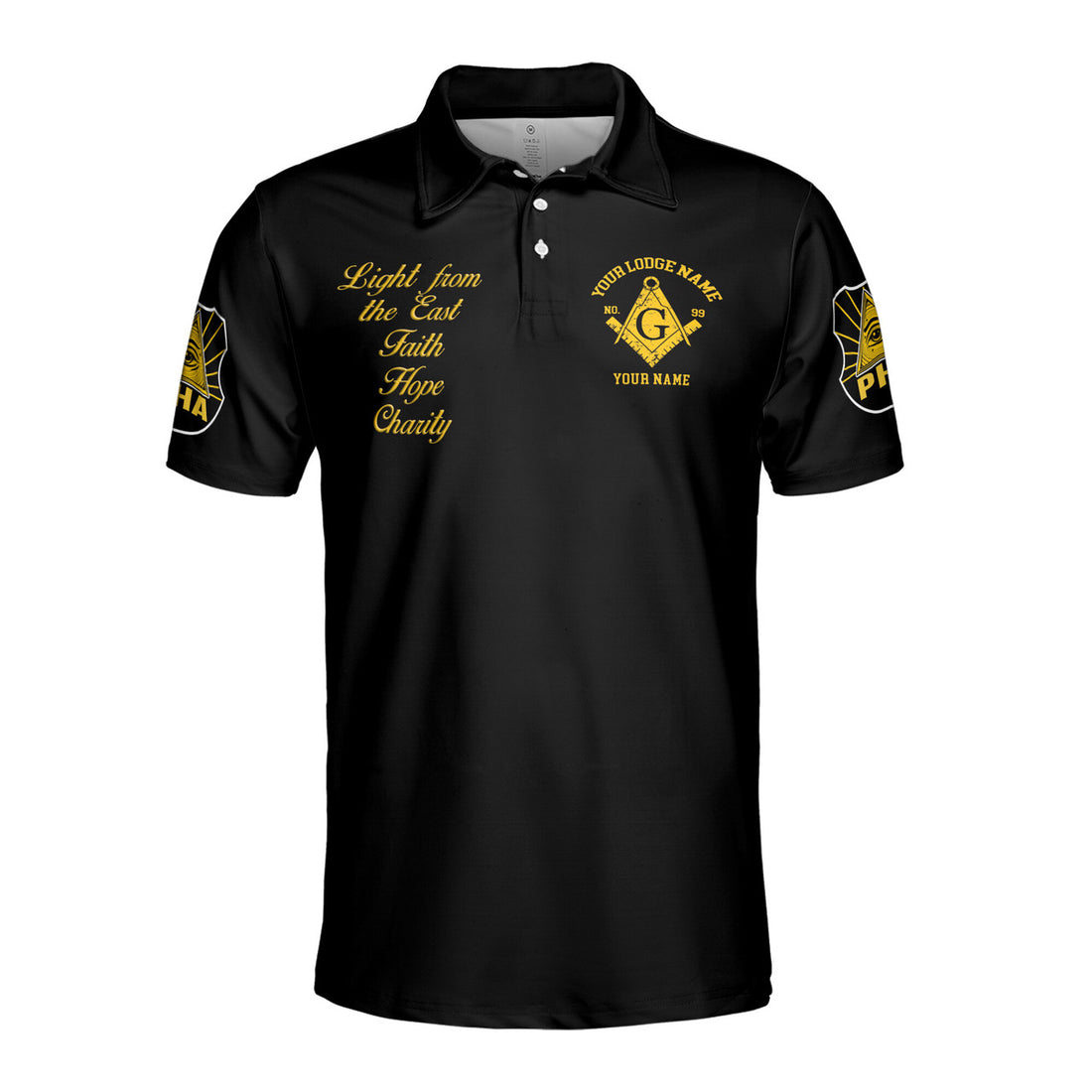 Personalized Light From East Prince Hall Mason 357 Men's Polo Shirt S-5XL - FUKAMASONIC