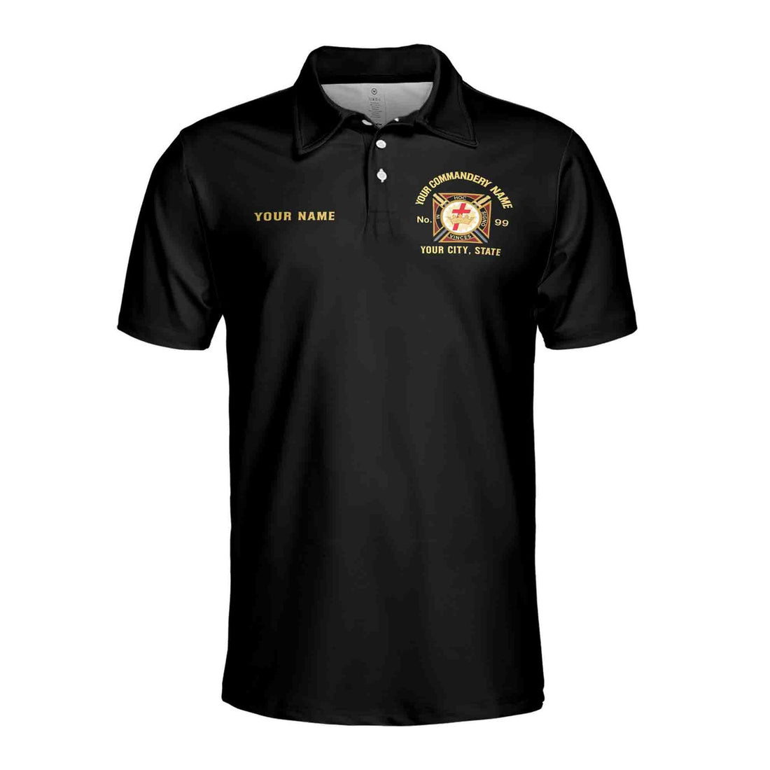 Personalized In Hoc Signo Vinces Symbol Masonry Knights Templar Men's Polo S-5XL - FUKAMASONIC