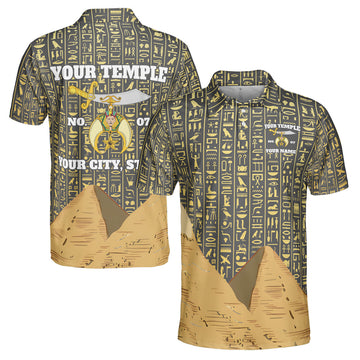 Personalized Masonic Noble Shriner Men's 3D Polo Shirt S-5XL