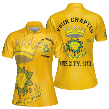 Customize Rose Of The Seven Seals DOS Fraterner Masonic Sisters Freemasonry Women's Polo Shirt S-5XL - FUKAMASONIC
