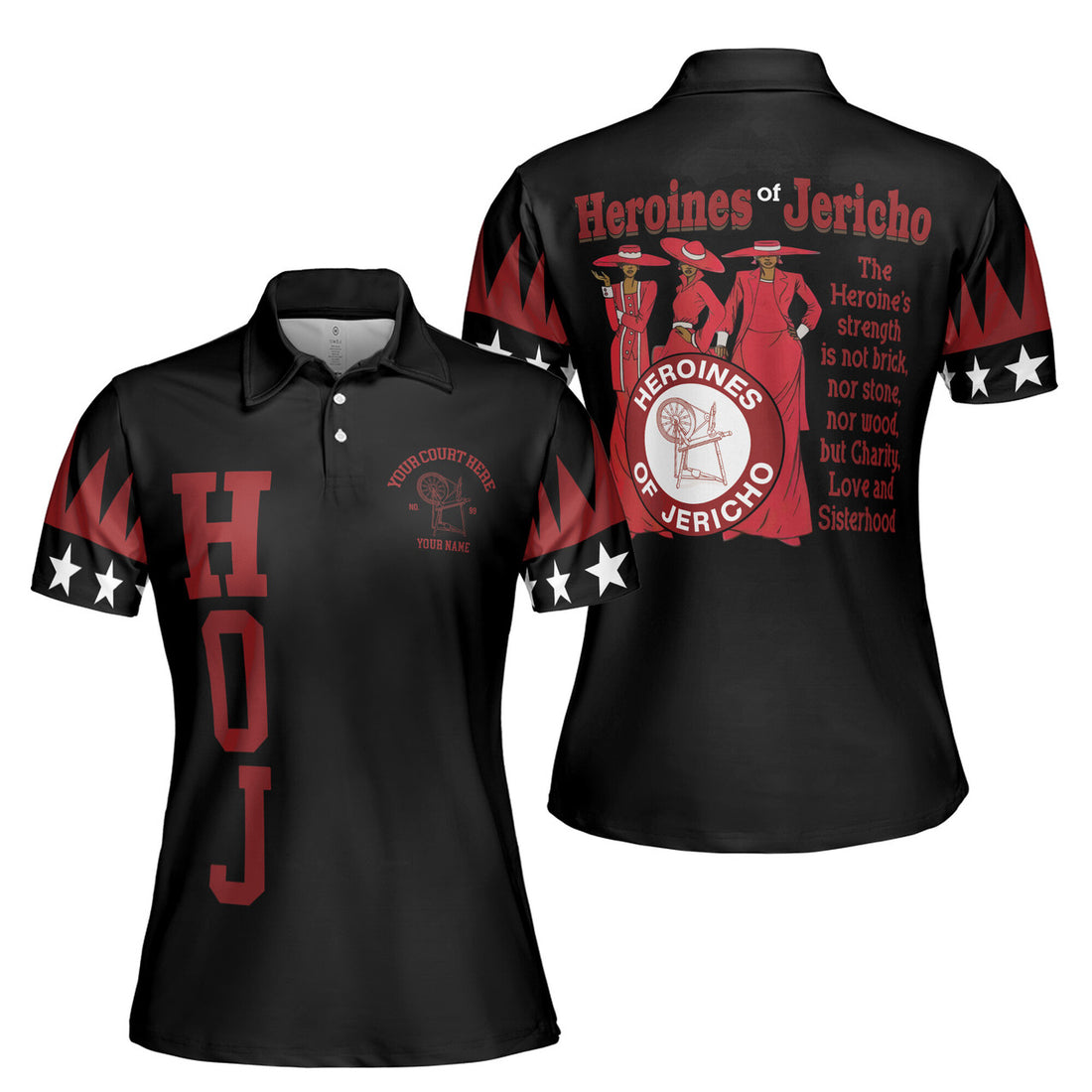 Personalized Heroines of Jericho HOJ Sisterhood Women's Polo Shirt S-5XL - FUKAMASONIC