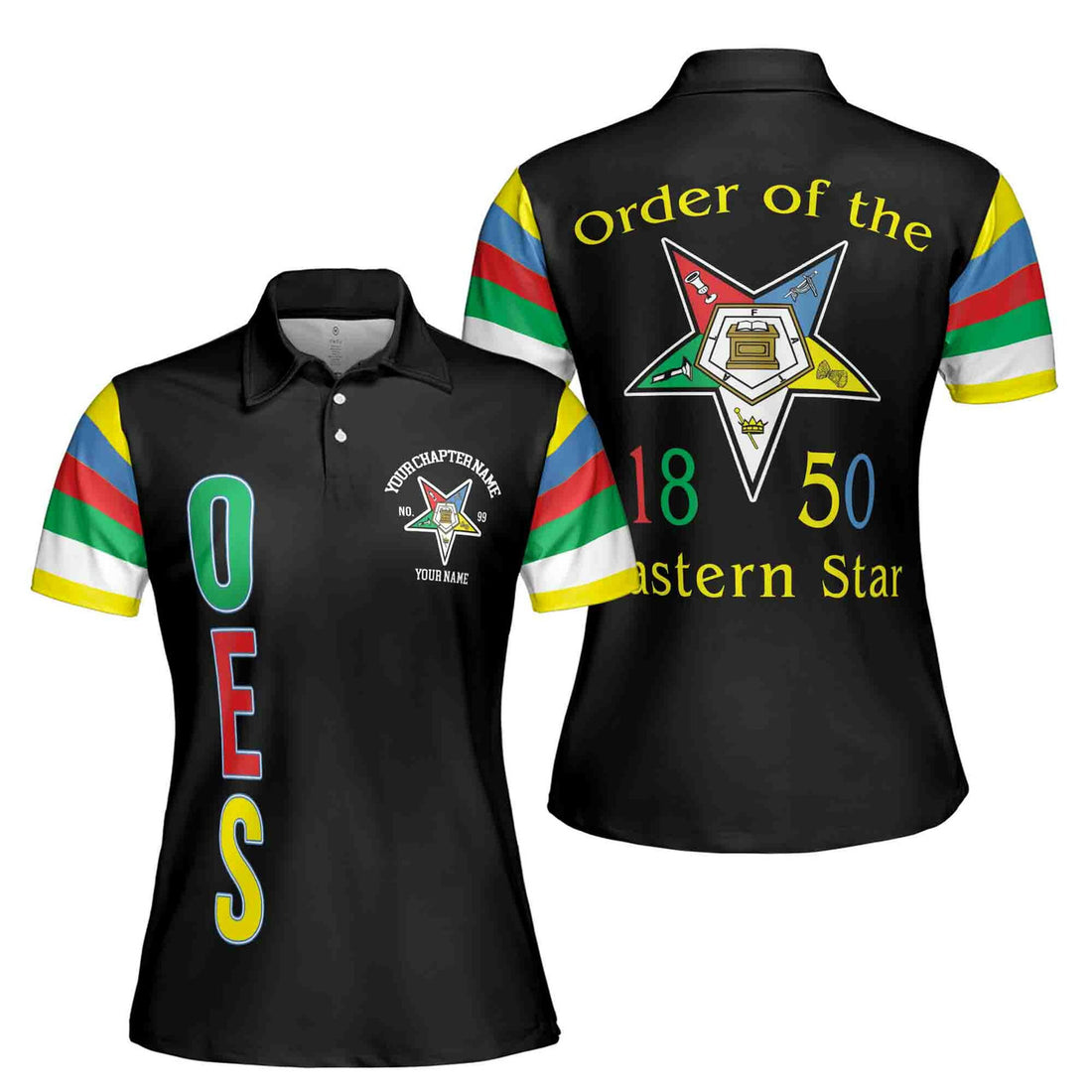 Personalized Order of the Eastern Star OES 1850 Women's Polo Shirt S-5XL - FUKAMASONIC