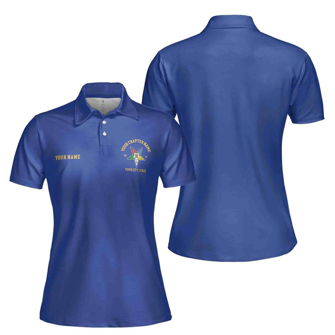 Personalized Order of the Eastern Star OES Multi Color Women's Polo Shirt S-5XL - FUKAMASONIC