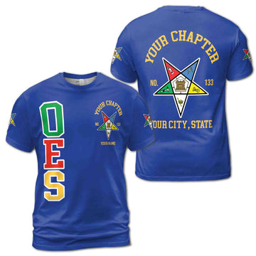Order of the Eastern Star Masonic Lodge OES Red Unisex 3D T-shirt Size S-5XL - FUKAMASONIC