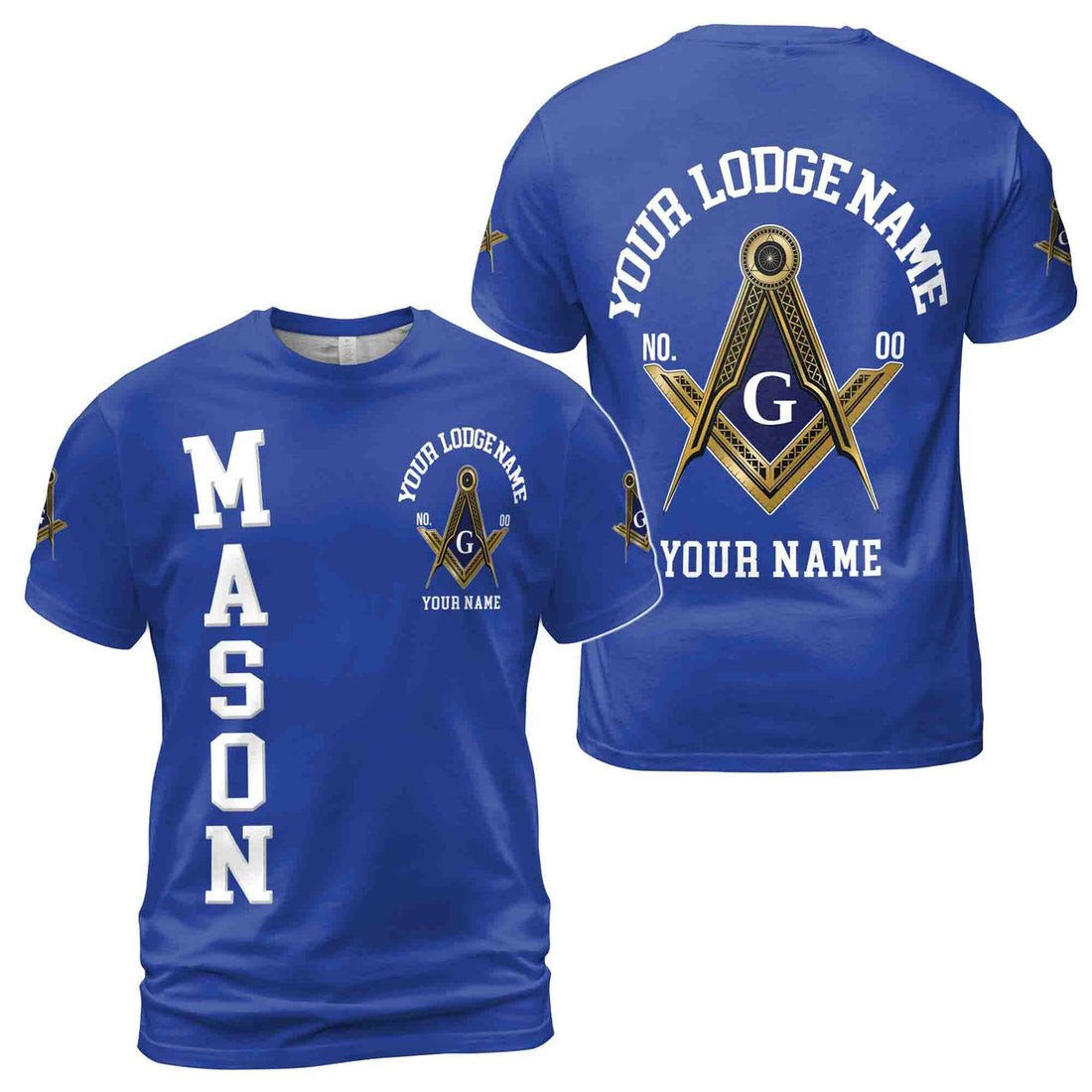 Customize Name Lodge Name Masonic Lodge Freemasonry 3D T-Shirt S-5XL - FUKAMASONIC