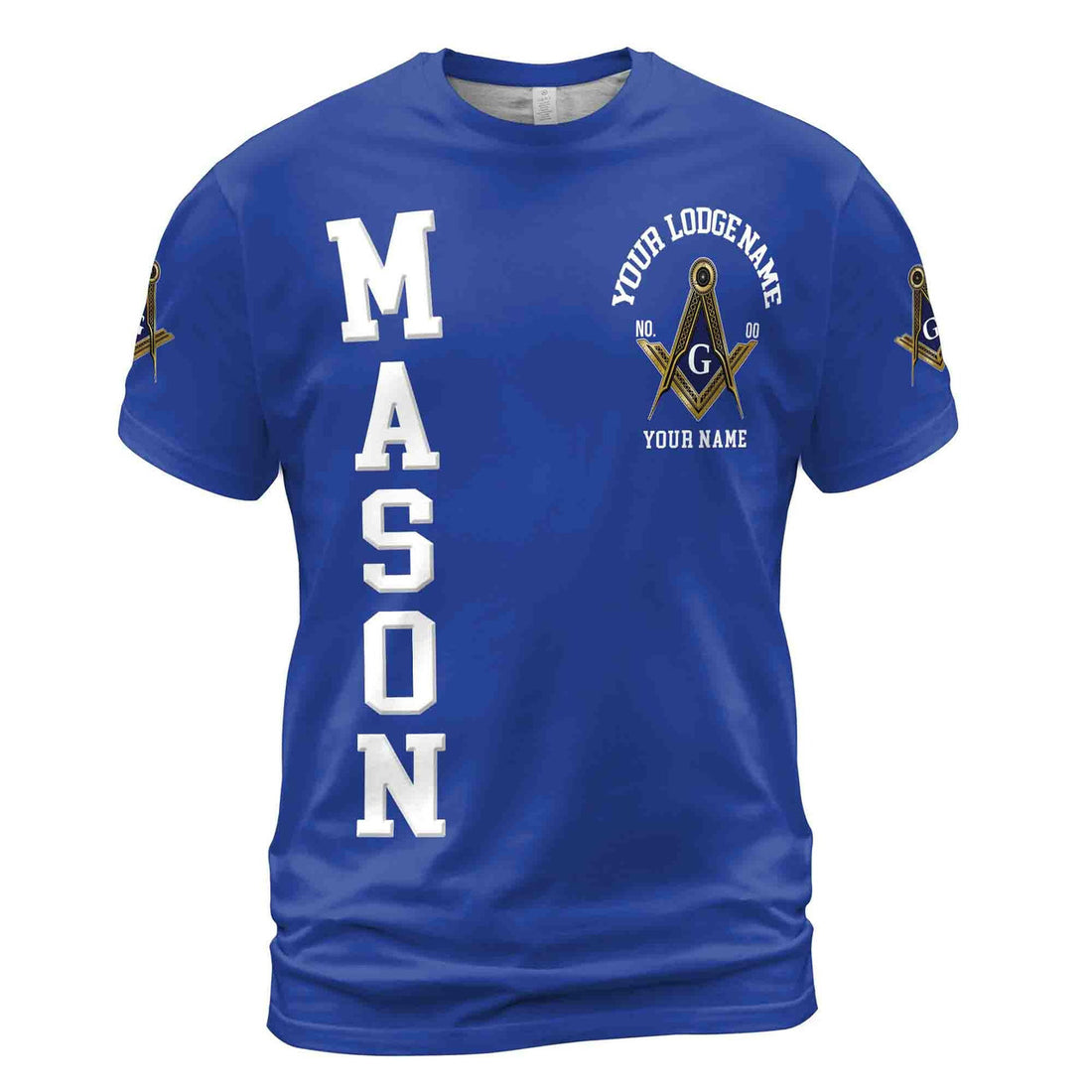 Customize Name Lodge Name Masonic Lodge Freemasonry 3D T-Shirt S-5XL - FUKAMASONIC