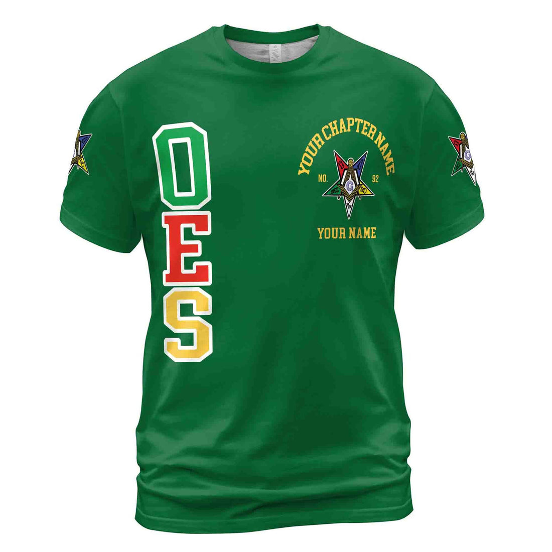 Order Of The Eastern Star OES Past Patrons Emblem Masonic Square & Compass 3D T-Shirt S-5XL - FUKAMASONIC