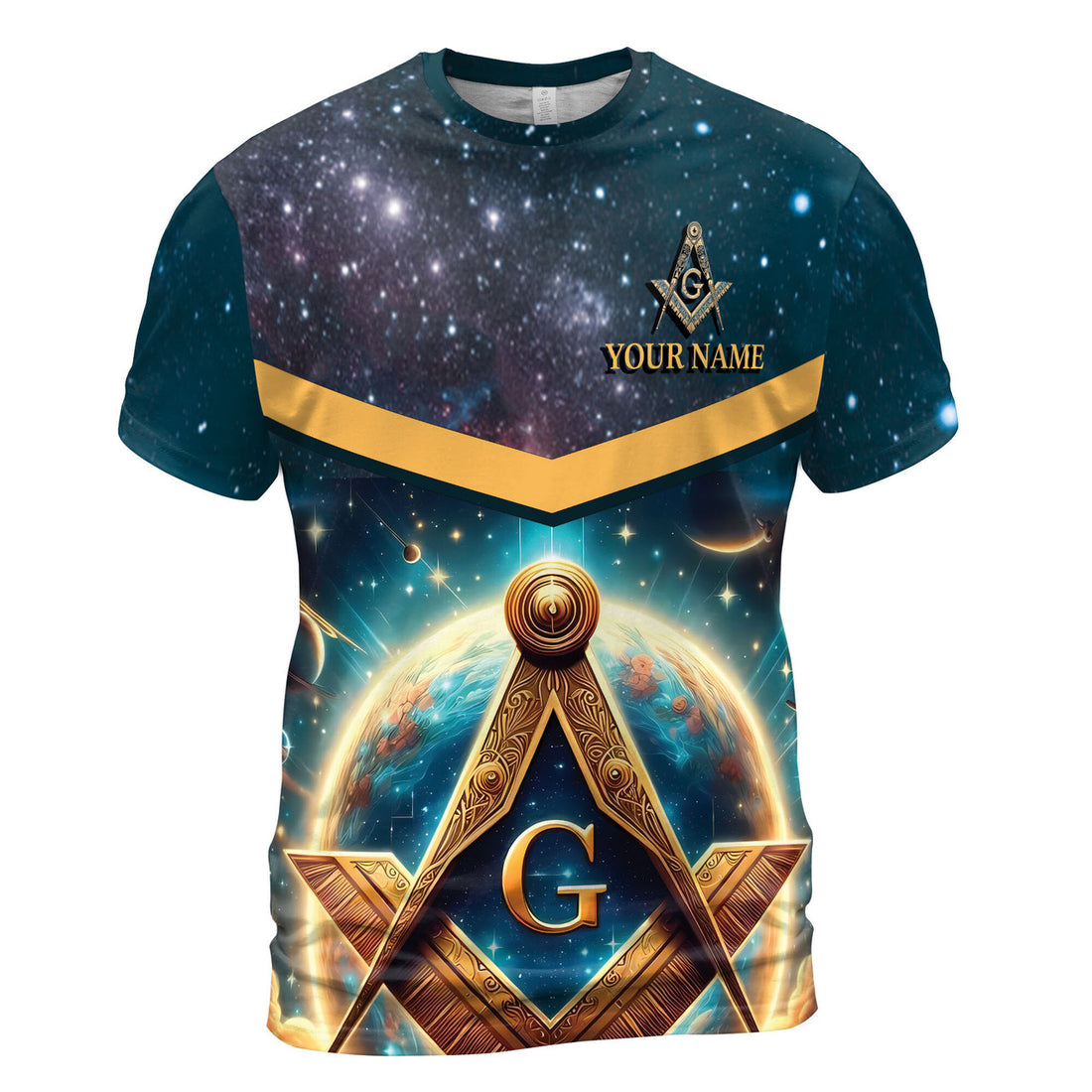 Personalized Freemasonry Mason Galaxy Men's T-shirt S-5XL - FUKAMASONIC
