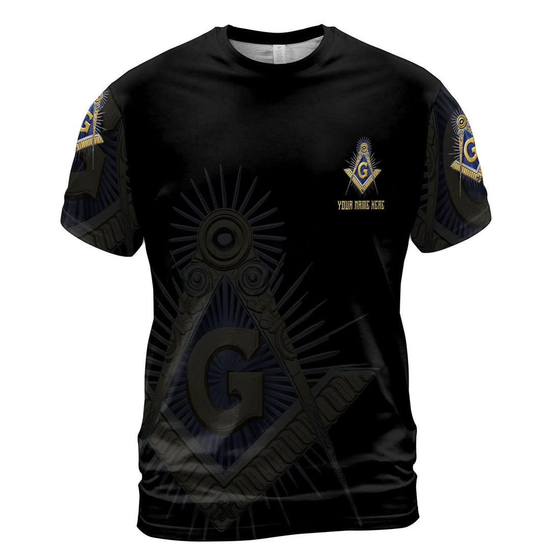 Personalized Freemasonry Master Mason Golden Men's T-shirt S-5XL - FUKAMASONIC