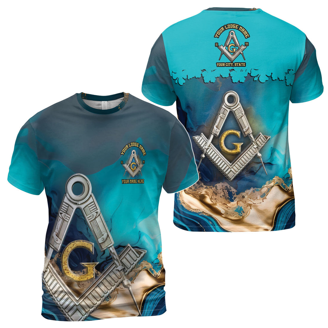Customized Mansonry Master Mason Marbling Men's T-shirt S-5Xl - FUKAMASONIC