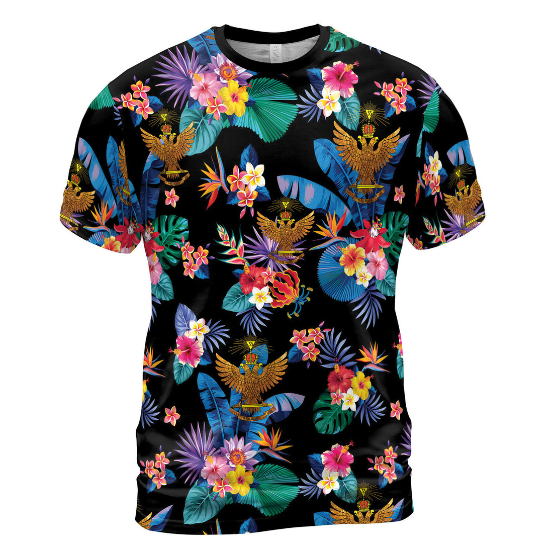 Customized Scottish Rite 33 Colorful Palm Leaf Men's T-shirt S-5XL - FUKAMASONIC